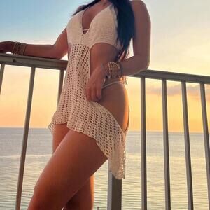 White crochet cover up beachcoverup